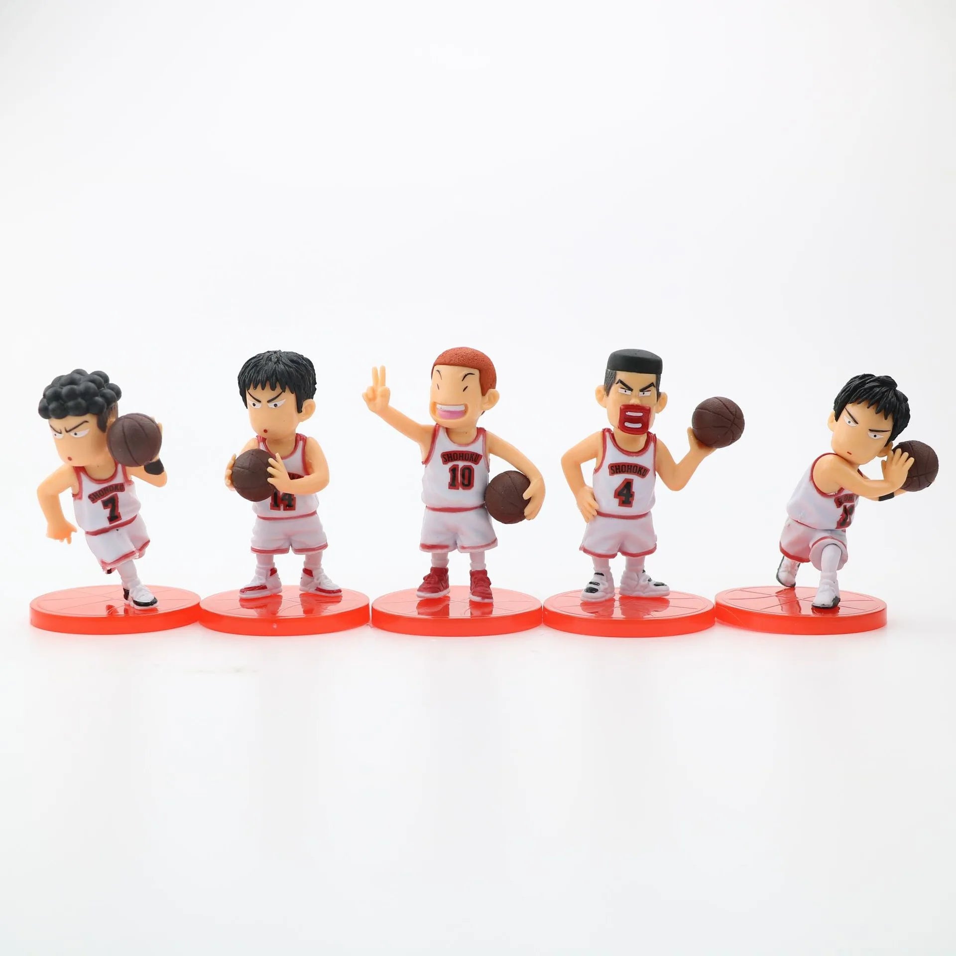 Slam Dunk Q Edition Five Piece Set Sakuragi Hanamichi Ryukawa Maple Shobei Basketball Team Doll Handmade Ornament Car Decoration