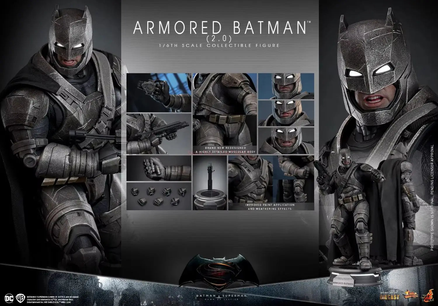 New In Stock Hottoys Ht 1/6 Bvs Armored Batman 2.0 Mms742 Mms743 Alloy Action Figure Kids Toy Birthday Gifts