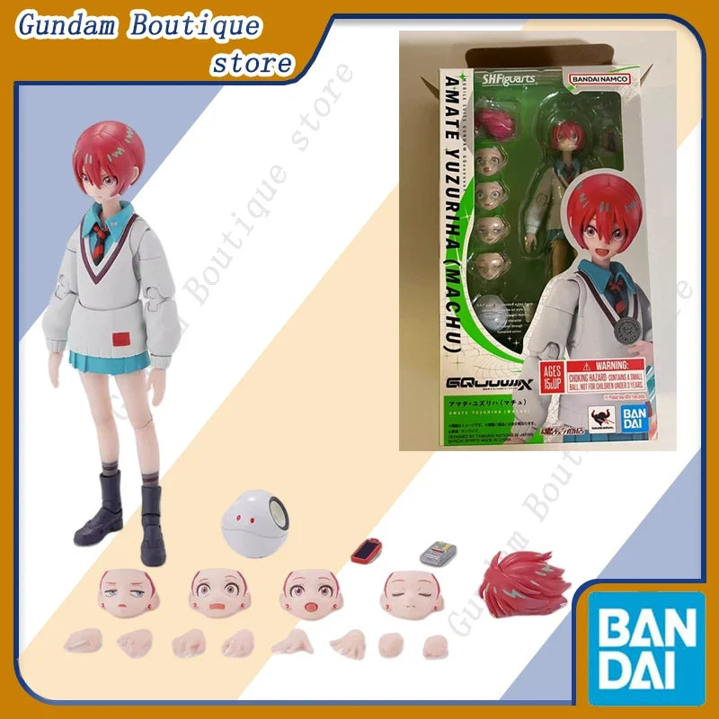 Bandai Genuine SHF Gundam GQuuuuuuX Amate Yuzuriha (MACHU) Anime Action Figure Collectible Model Toys Ornaments Gift Children