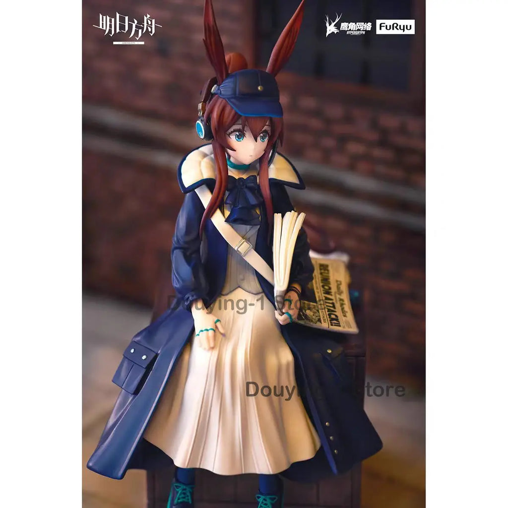 In Stock FURYU Arknights Amiya Sitting posture News delivery person Ver. Desktop ornaments Anime Figure Collection Model Gift