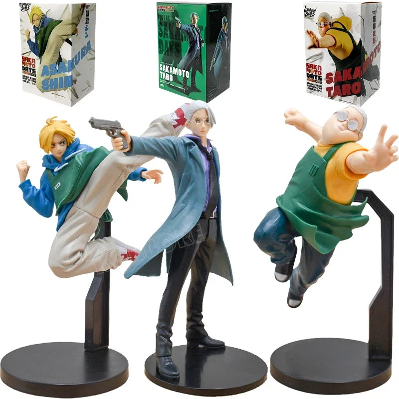 14cm Sakamoto Days Sakamoto Tarou Anime Figure Asakura Shin Action Figure Shishiba/Nagumo/Osaragi Figurine Model Doll Toys Gifts