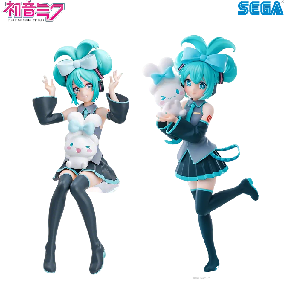 20CM Anime Hatsune Miku X Cinnamoroll Figure Anime Peripheral Collectible Models Decorative Decorations Children Kawaii Gift
