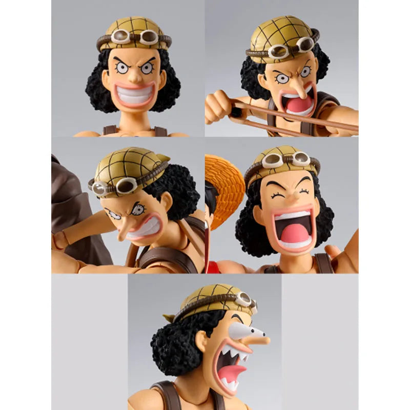 In Stock Genuine Bandai One Piece Model Kit SHF Usopp Romance Dawn Anime Action Figure Collection Finished Model Boys Toys Gifts