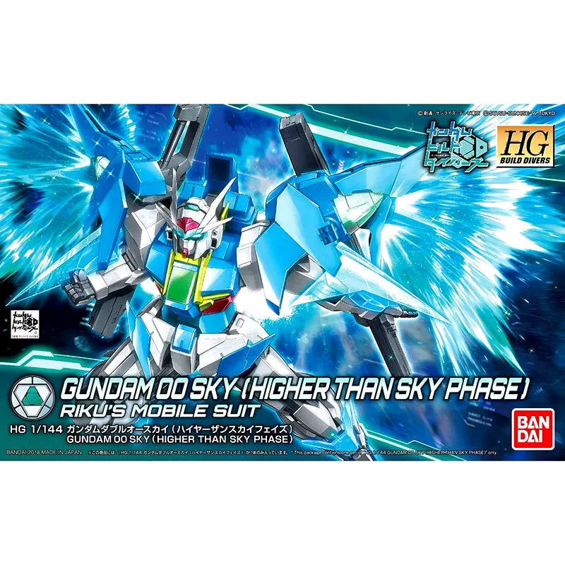 Bandai Original HG GLNOAM 00 SKY HIGHER THAN SKY PHASE Anime Action Figure Assembly Toys for Gift Collectible Model