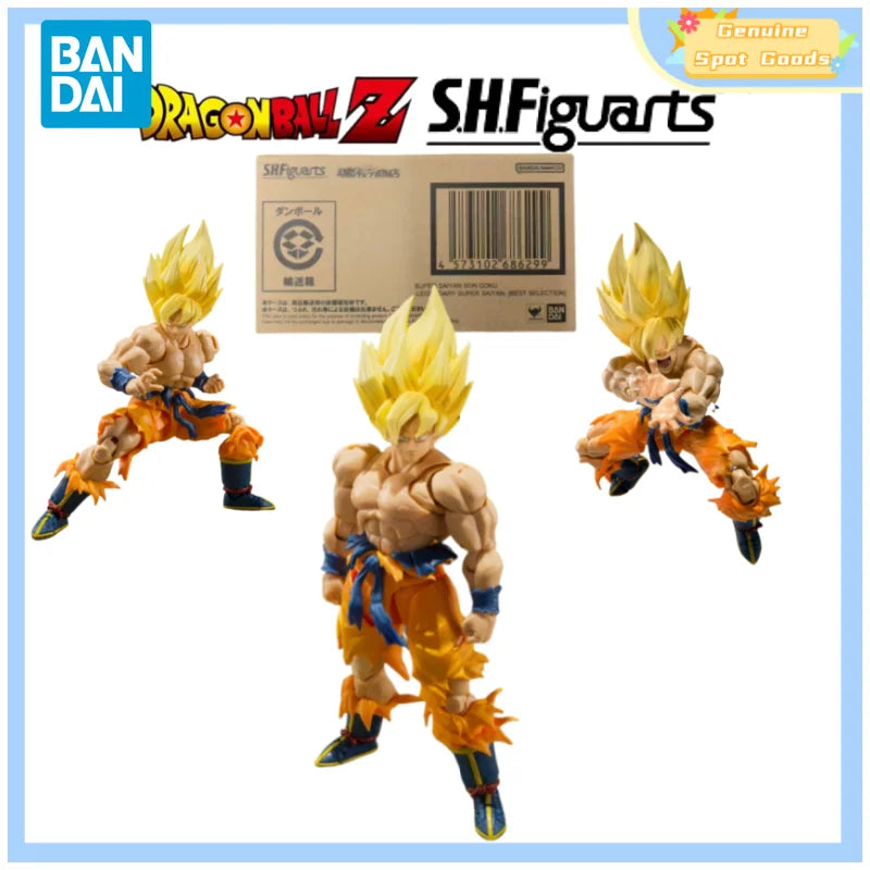 Genuine Bandai Dragon Ball SHF Son Goku Legendary Super Saiyan (best Selection) Anime Action Figures Model Toys Gift for Kids
