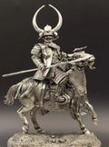 Sengoku Era Fukushima Masanori Samurai Figurine Japan Tin Metal Soldier Bravely Fighting at Sekihara Battle Field Collectible