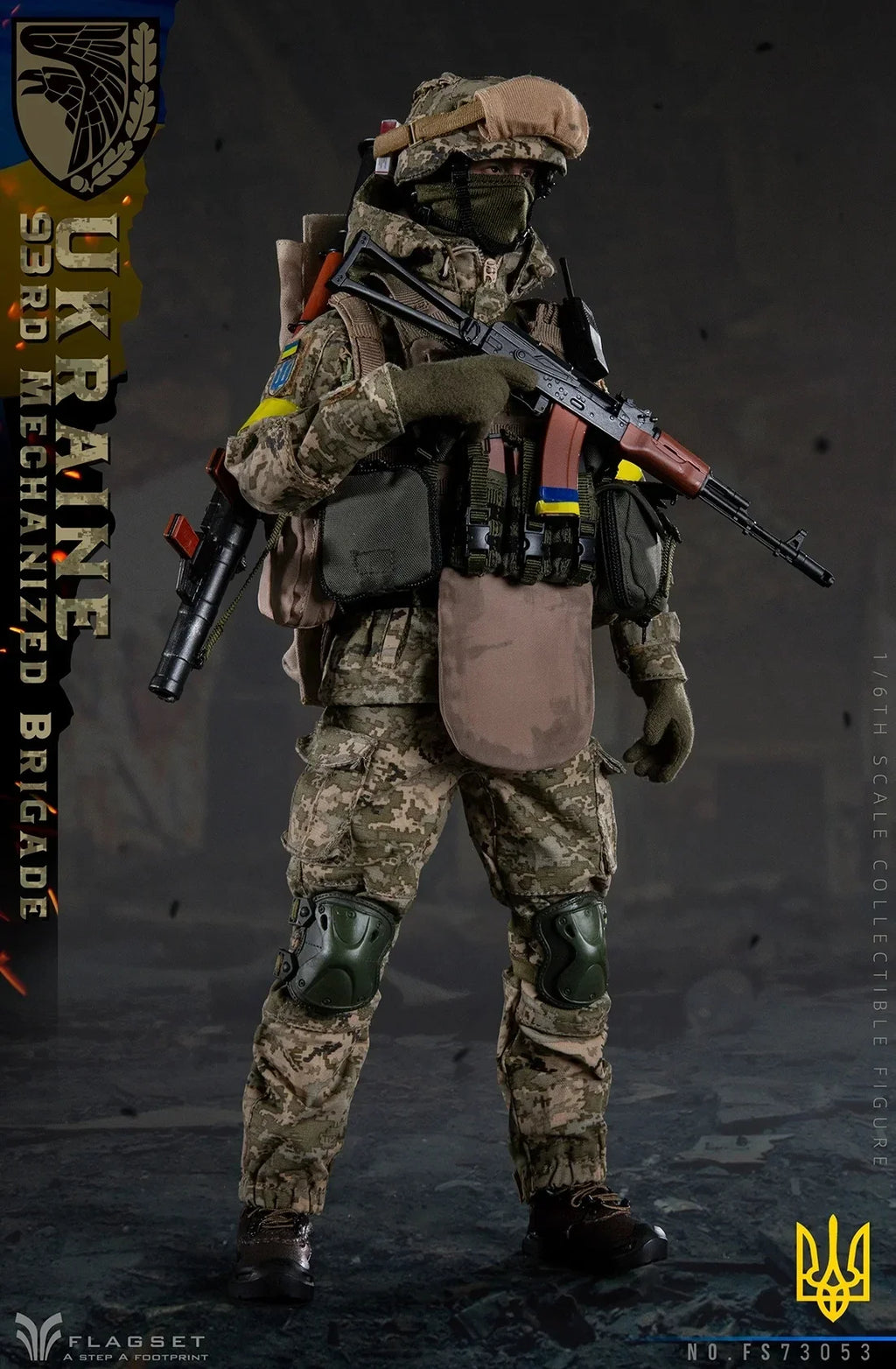 In Stock FLAGSET FS73053 1/6 Special Force Ukrainian 93rd Mechanized Brigade Anti Tank Operator Full Set 12in Action Figure Body