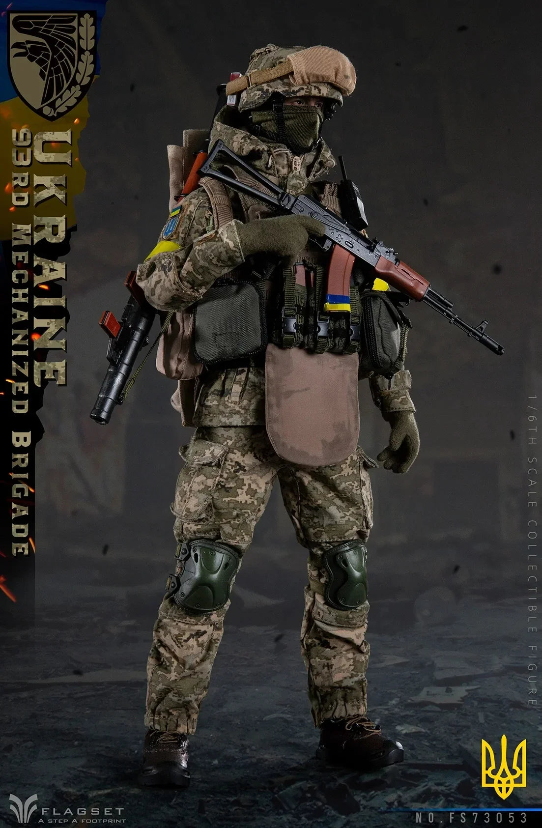 In Stock FLAGSET FS73053 1/6 Special Force Ukrainian 93rd Mechanized Brigade Anti Tank Operator Full Set 12in Action Figure Body