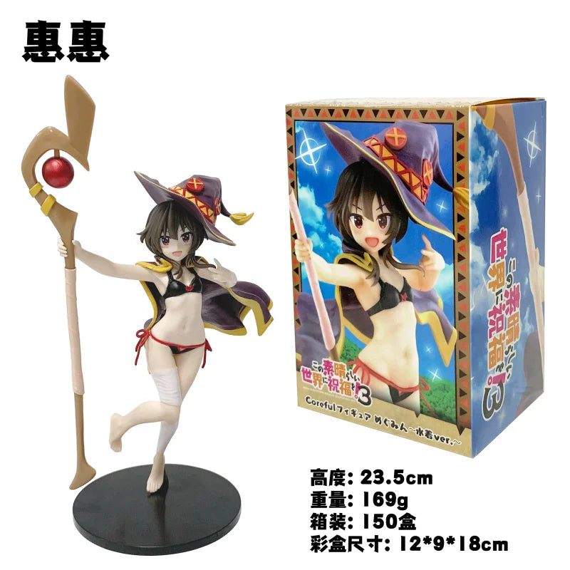 18CM Anime Kono Subarashii Sekai ni Shukufuku o! Megumin Figure Swimsuit Style Standing Model Toy Doll Aciton Figure PVC