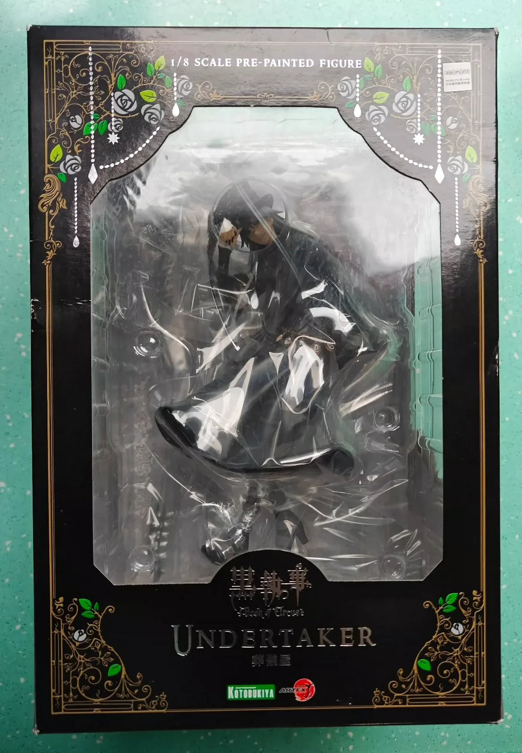 In Stock Original Genuine Kotobukiya ARTFX J Black Butler Undertaker 23cm Anime Action Figure Statue Collectible Toy Model  Gift