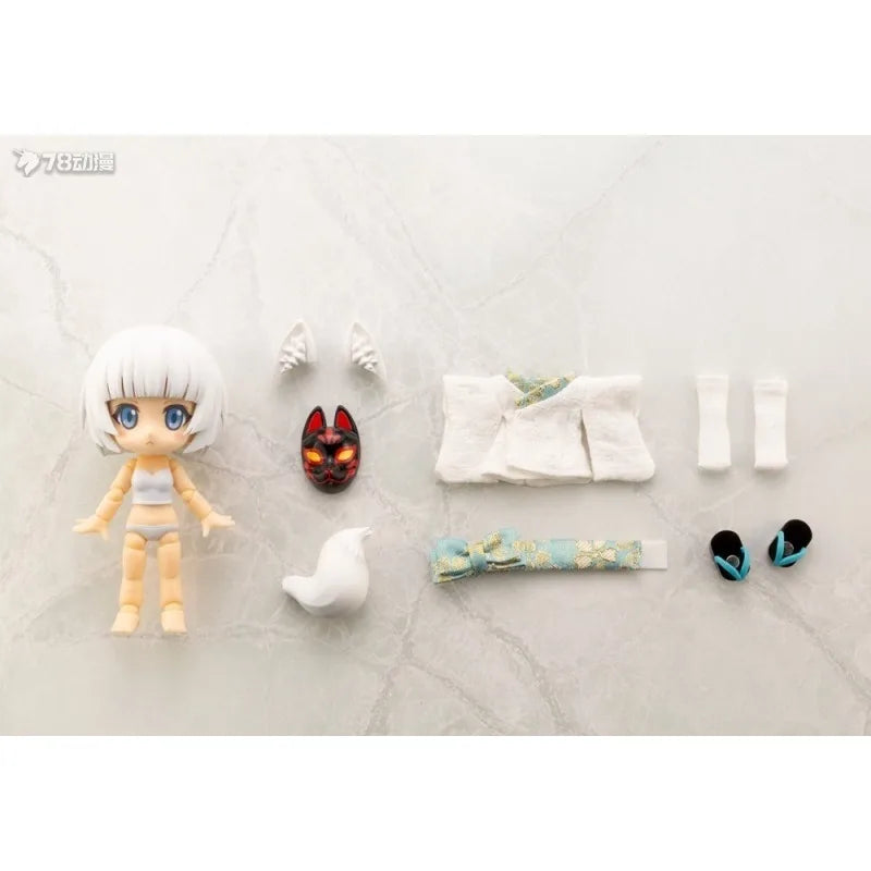 Kotobukiya Original Cu-poche Finished Product Movable Series White Fox Black Fox Anime Action Figure Toys Model Gifts for Boys