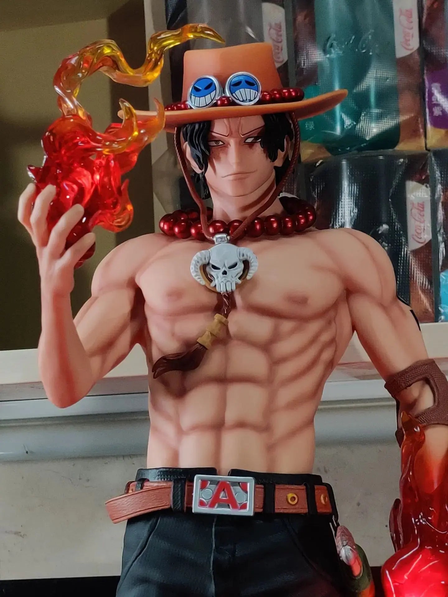 One Piece JT Studio Light-Up Ace 70cm PVC Statue - Magnetic Dual Head Sculpt Collectible GK model Anime Figure Gift Decor