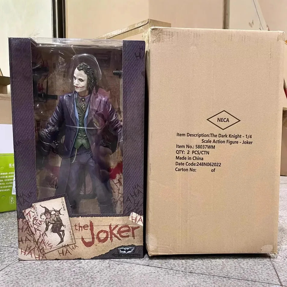 The Dark Knight Movie 18" (40cm) Joker Heath Ledger NECA 1/4 Scale Action Figure  Boxed Collectible Model, Super-Sized Poseable