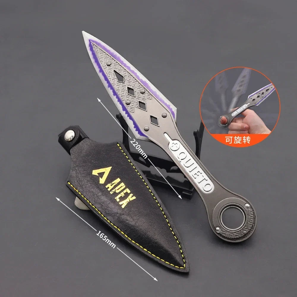 22cm Apex Legends Heirloom Wraith Weapon Rotatable Kunai Alloy Model with Holster Octane Samurai Cospaly Swords Safety Toys Boys
