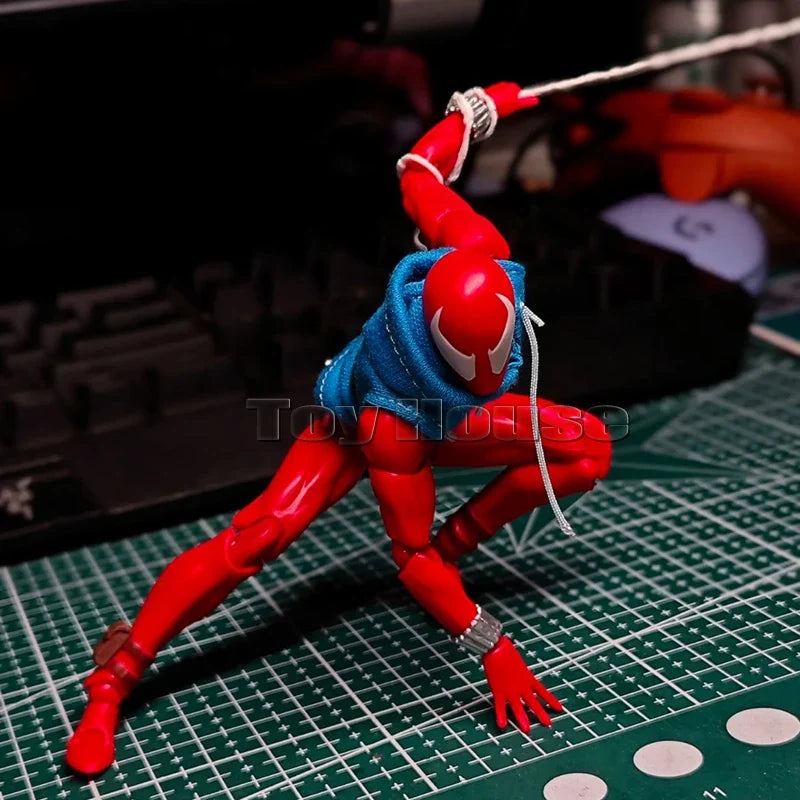 In Stock Ct Toys Spiderman Mafex 186 Scarlet Spider The Amazing Comic Version Anime Action Figure Model Figurine Toys Kids Gift