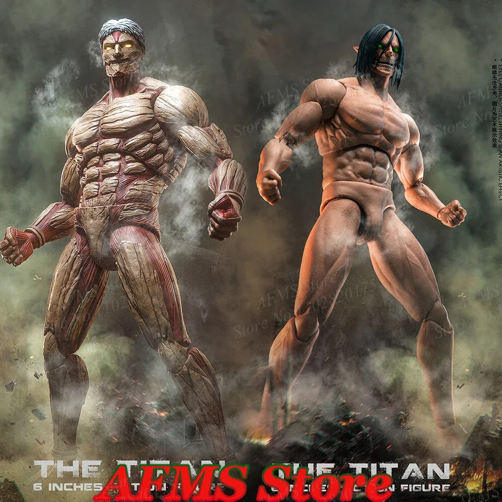 AD-001 AD-003 1/12 Men Soldier The Armored Titan Eren Jaeger Ultra Flexible Joint Body 6Inch Anime Action Figure Body Modle Toys