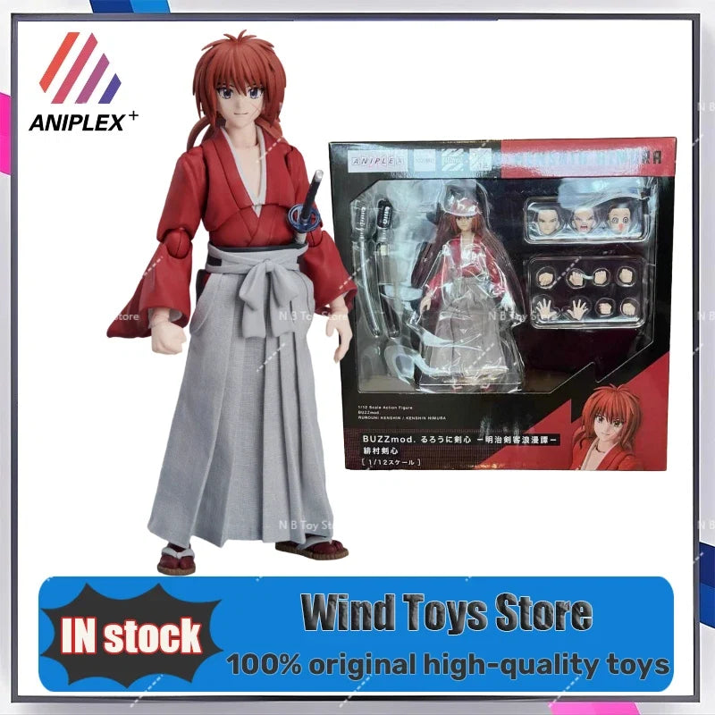 Original Aniplex BUZZmod Scale 1/12 Rurouni Kenshin Kenshin Himura in Stock Anime Collection of Action Figures Model Toys