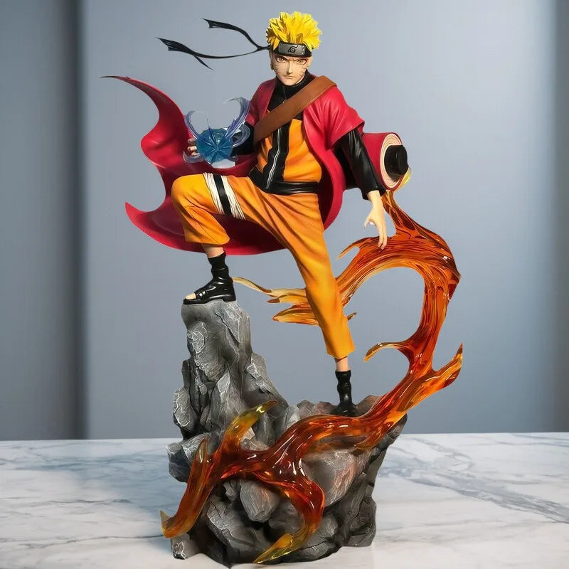 24cm Naruto Anime Figures Naruto Dan Sasuke A Hundred Ninjas for Ten Years Action Figure Statue Model Doll Collection Toys Gifts