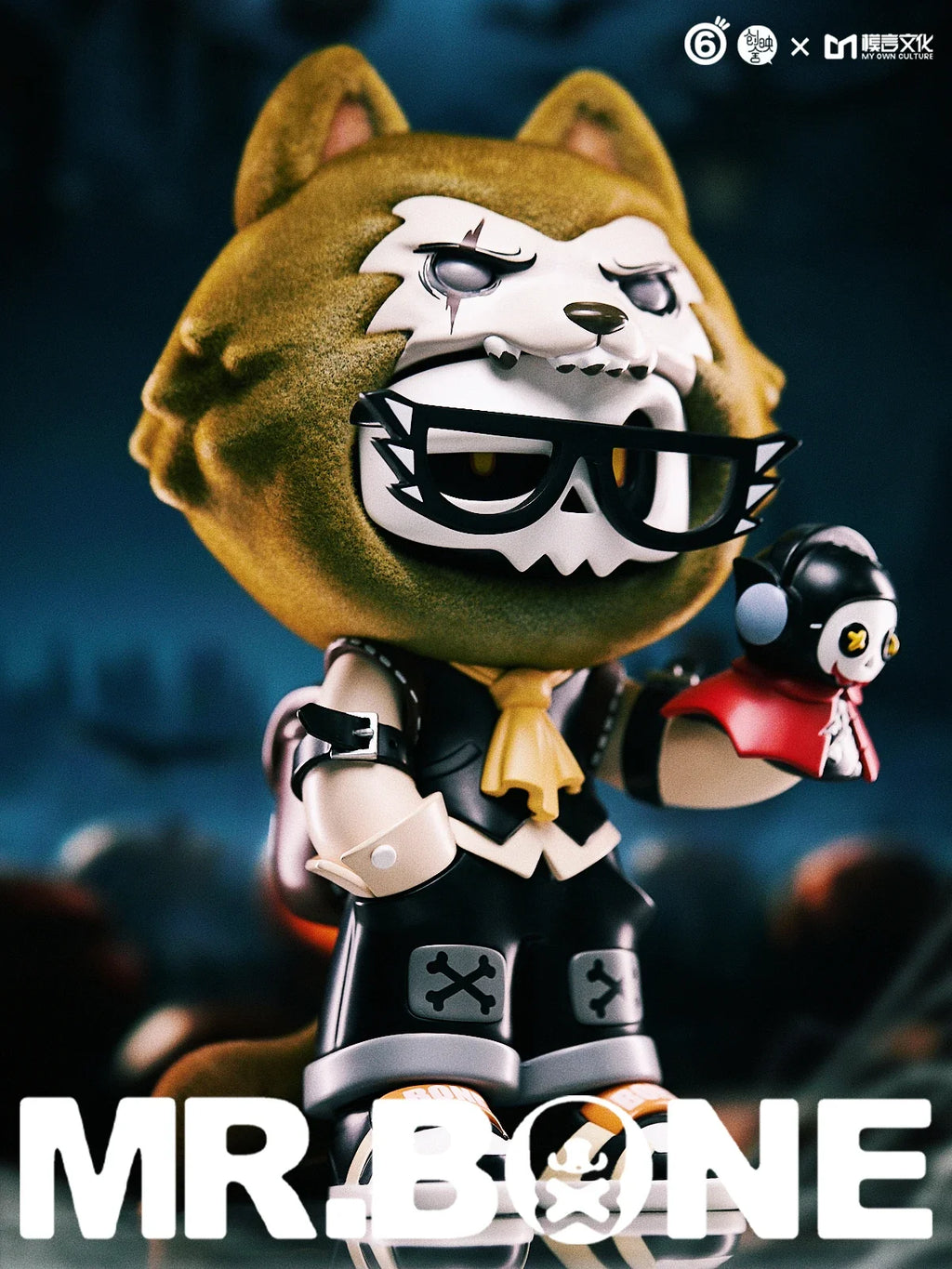 MR.BONE - Trick-or-Treating and Ghost Hunting Limited Edition 21cm High-Grade Resin Dirty Dog Trendy Toy Desktop Decoration Cute