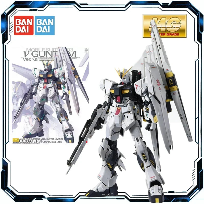 Bandai Original MG 1/100 RX-93 Nu Gundam Ver Ka DOUBLE FIN FUNNEL CUSTOM UNIT Model Action Figure Toys for Boys Girls Kids Gift