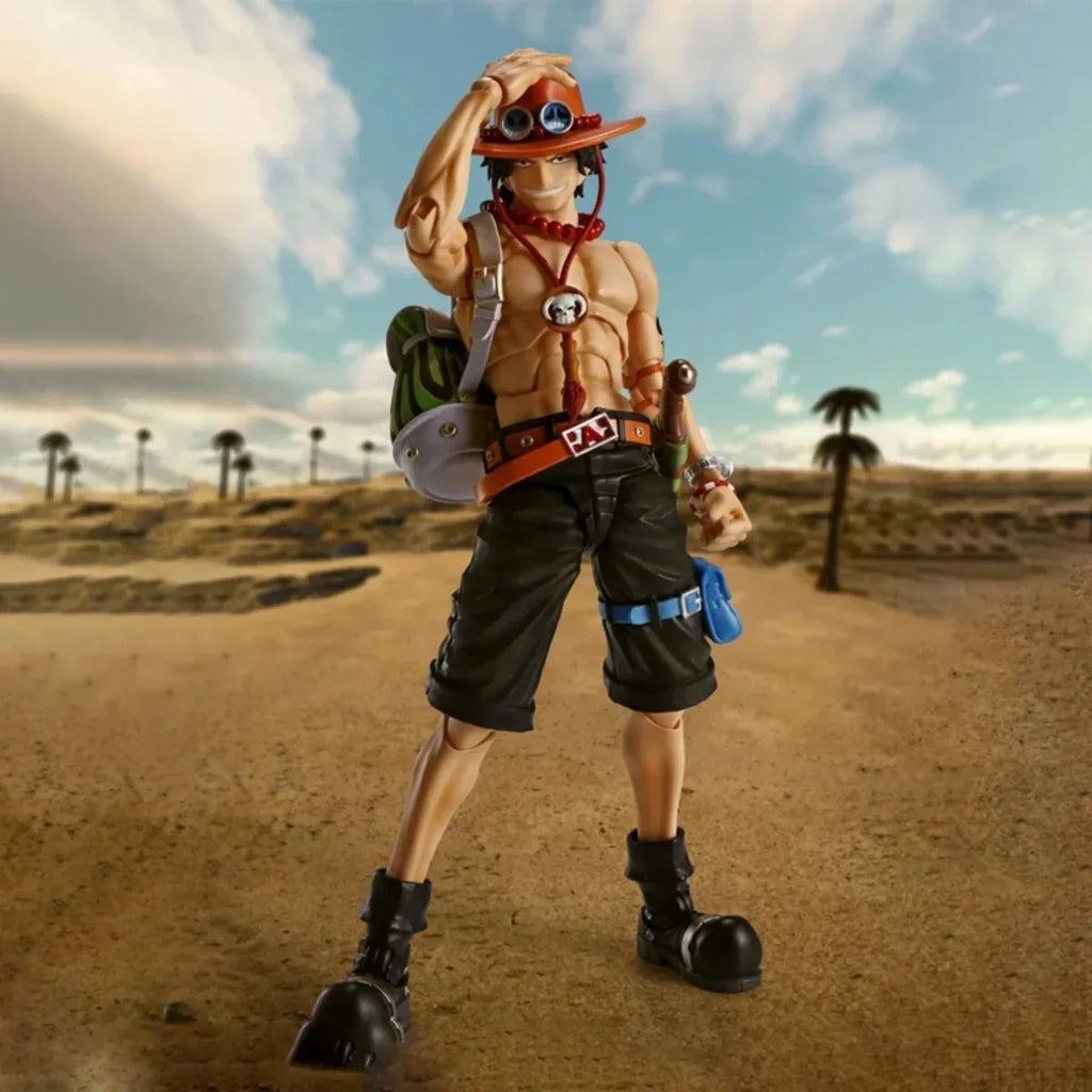 Original Bandai Genuine In Stock SHF Portgas.D.Ace Fire Fist  One Piece Anime Collection Action Figure Model Kits Toys Gifts