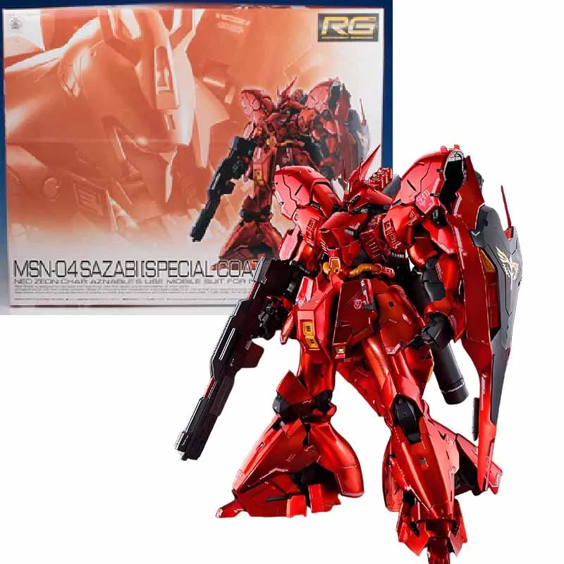 Bandai Original GUNDAM RG Series SAZABI MECHIANICAL CORE PLAIING Anime Action Figure Assembly Model Toys Collectible Model