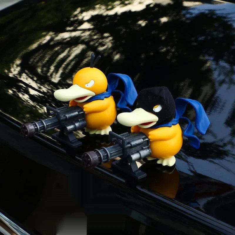 Pokemon Psyduck Gatling Gun Anime Figure Cross Dressing Toys PVC Statue Model Collection Decor Creative Peripheral Birthday Gift