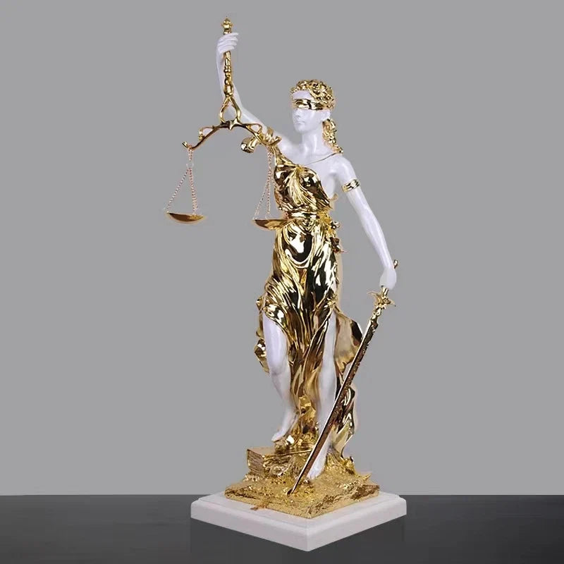 Goddess of Justice and Justice Sculpture Fairness Justice Statue Lawyer's Office Legal Scale Decoration Living Room Decoration