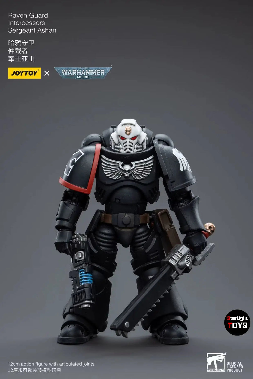 【JOYTOY】Warhammer 40K Raven Guard Intercessors Sergeant Ashan 1/18 Action Figure Toys Collection