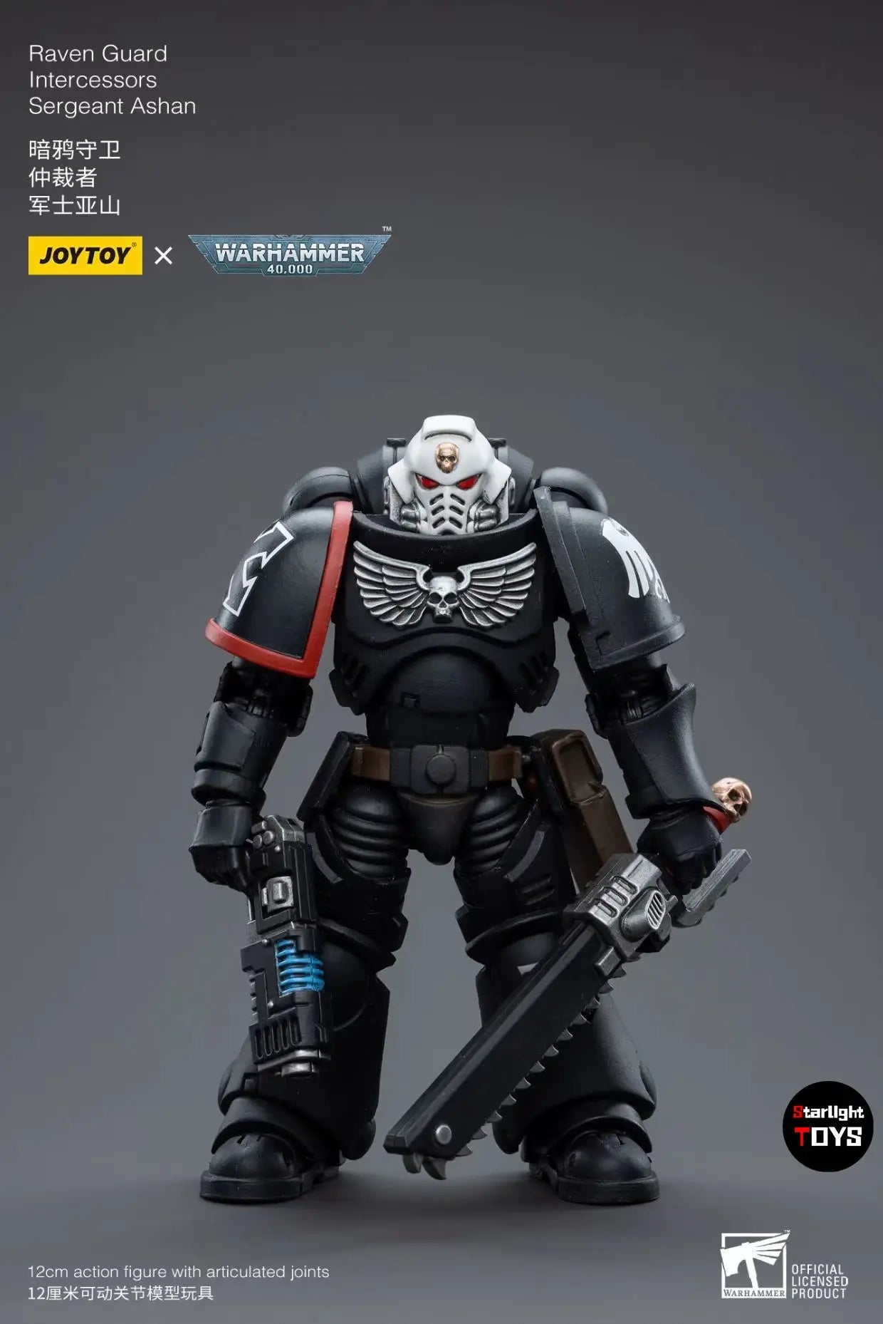 【JOYTOY】Warhammer 40K Raven Guard Intercessors Sergeant Ashan 1/18 Action Figure Toys Collection
