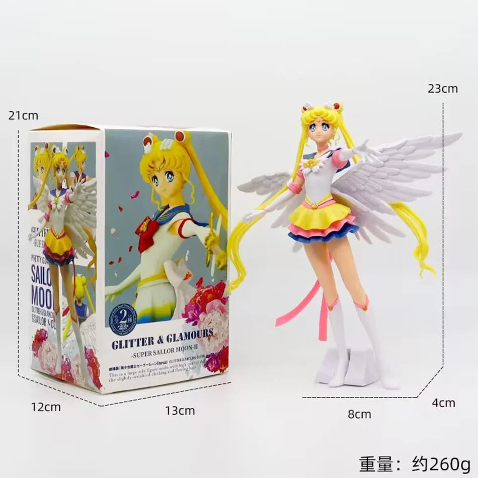 Sailor Moon Figure Anime Cartoon Jupiter Makoto Venus Minako Tsukino Rabbit Doll Toy Little Princess Cake Decoration Ornaments