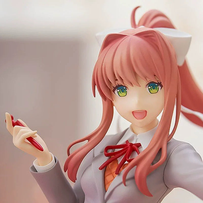 Beautiful Girl Doki Doki Literature Club Figurine Decoration Monica School Uniform Standing Pose Anime Model