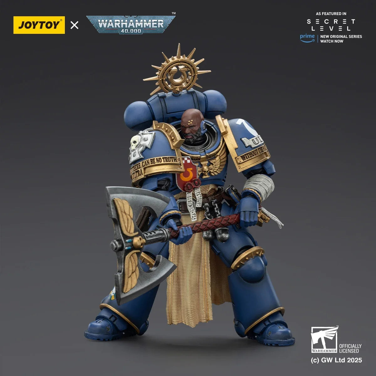 【Pre Sale】 JOYTOY 1/18 Action Figure Warhammer 40000 Ultramarines Metaurus with Power Ax Stormshield and Plasma Pistol