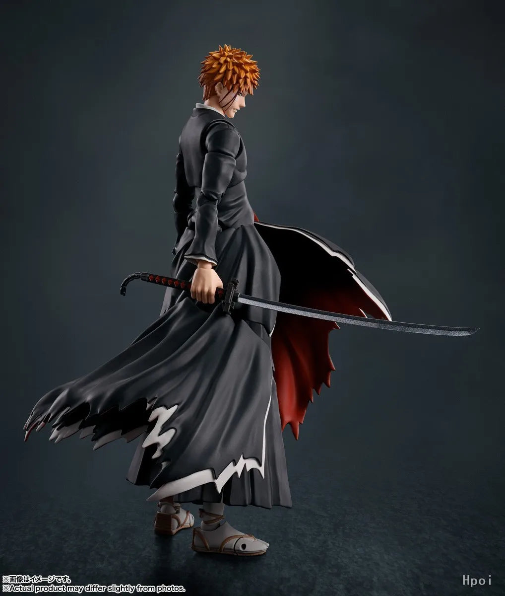 【In Stock】BANDAI SHF BLEACH Kurosaki Ichigo Crescent Moon Action Figure Model Toy