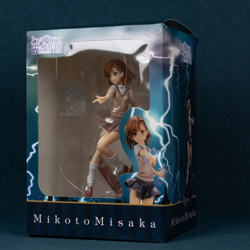 26cm Toaru Majutsu No Index Lv5 Railgun Misaka Mikoto Anime Girl Figure Model Statue Collection Desktop Decoration Ornament Toys