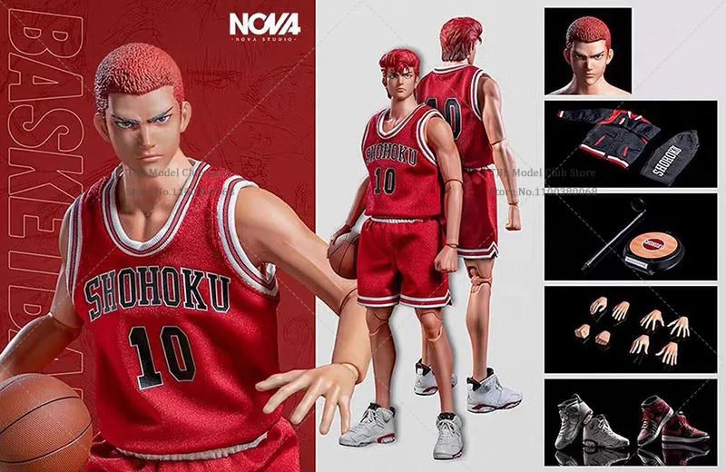 In Stock NOVA 1/6 Scale Collectible Slam Dunk Sakuragi Hanamichi 12Inch Male Solider Action Figure Full Set Model Toys
