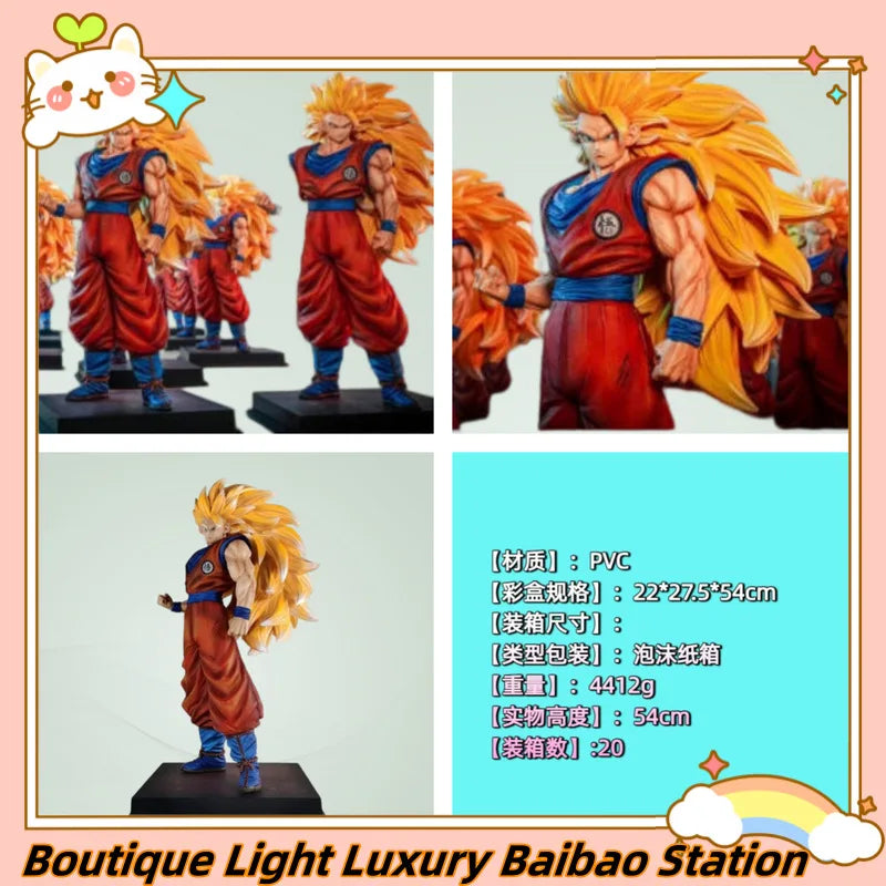 Dragon Ball Super Saiyan Goku GK Figure 2% Super Saiyan 3 Anime Statue Collectible Model Toy For Fans Gift