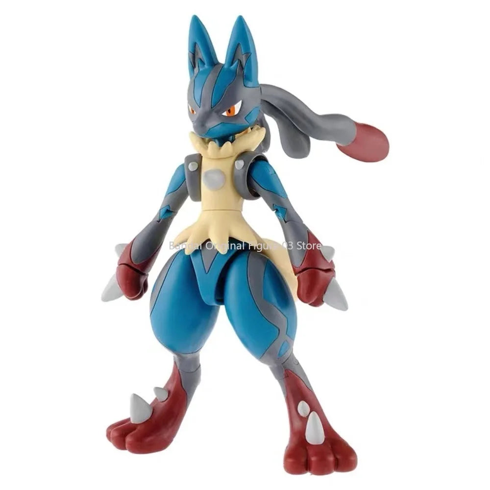 In Stock Bandai Original Box POKEMON Poke Pla Mega Lucario Aninm Full Action Assembly Figure Model Toy Gifts for Kids
