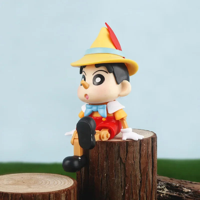 Crayon Shin-chan Cos Pinocchio The Joker Action Figure Toys Anime Shin Chan Figuras Manga Figurine Collection Model Doll Gift