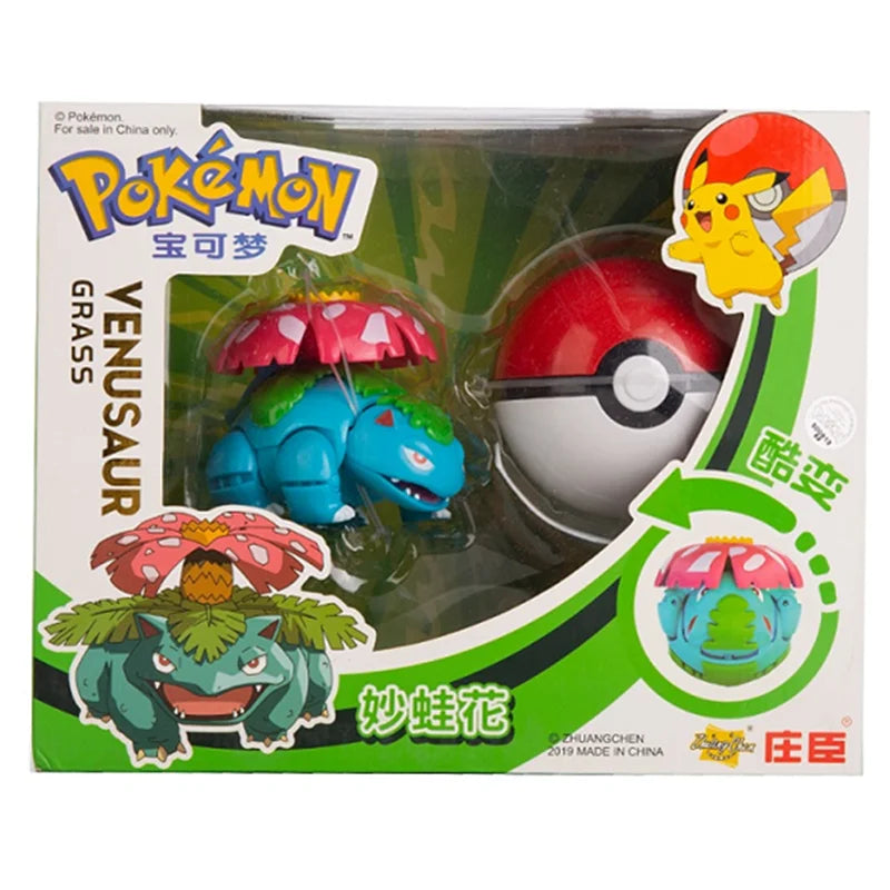 18 Styles Pokemon Anime Deformation Figures Pikachu Eevee Mewtwo Greninja  Pokeball Figure Pet Action Model Toys Childrens Gifts
