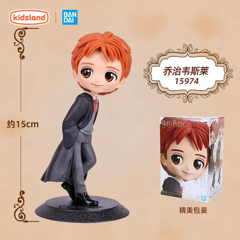 14cm Original Bandai Q Posket Harrys Potter Series Version Role Draco Malfoy Hermione Action Figure Anime Collectible Kids Dolls