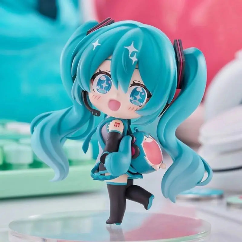 High quality reproduction Hatsune Miku handmade Q version cute decorations soft smile pain package desktop chassis decorations