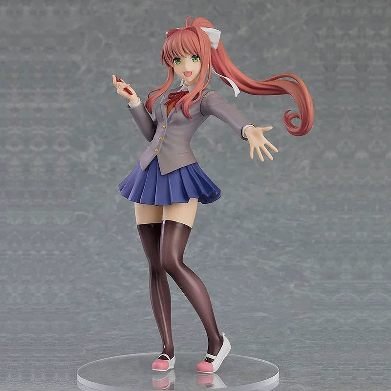 Beautiful Girl Doki Doki Literature Club Figurine Decoration Monica School Uniform Standing Pose Anime Model