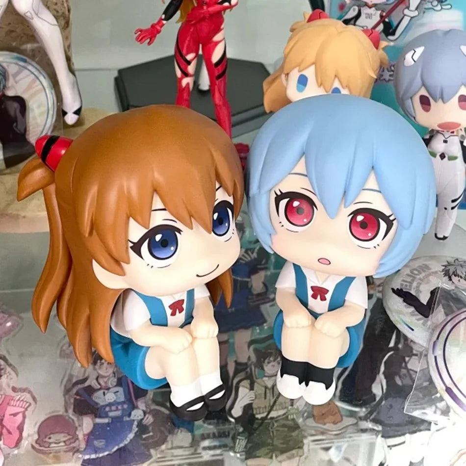 New Anime Neon Genesis Evangelion Eva Ayanami Rei Asuka Langley Kawaii Cute Figure Pvc Model Toys Doll Q Version Ornaments Gifts