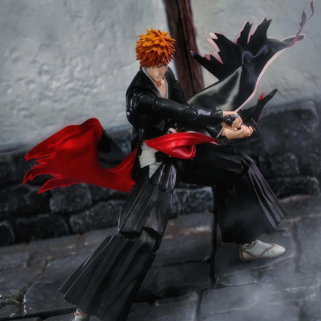Bleach Shf Anime Handmade Kurosaki Ichigo The Thousand Year Blood War Hem of A Skirt Built In Iron Wire Is Suitable for 1/12 Toy