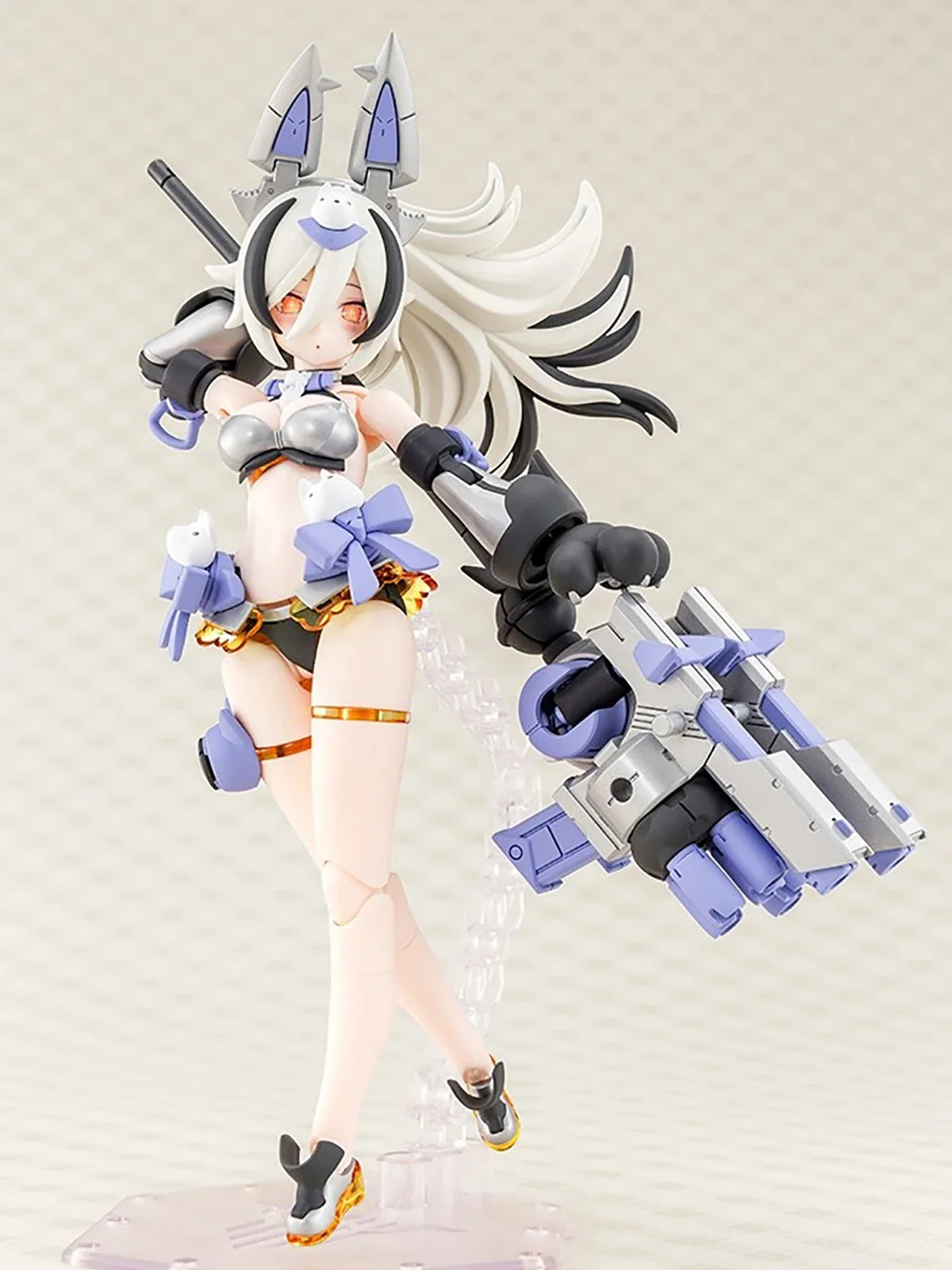 Original Genuine Kotobukiya Model Kits Megami Device PUNI☆MOFU Gin Lang 1/1 H=160mm Assembly Model Action Cute Toy Mecha Girl