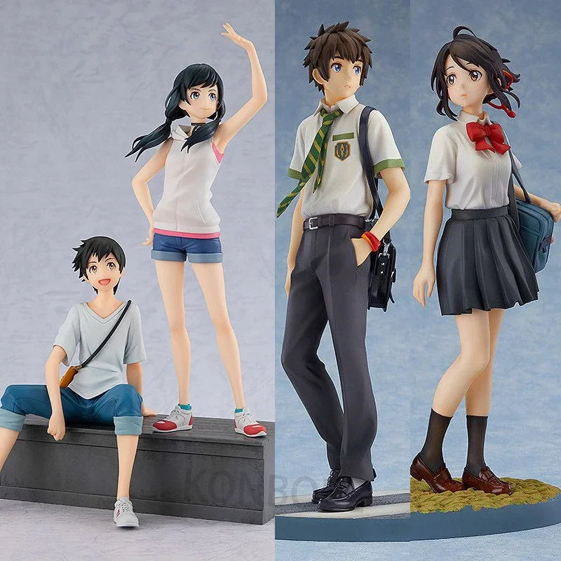 22cm Your Name Anime Figure Tachibana Taki/Miyamizu Mitsuha Action Figure Hodaka Morishima/Hina Amano Figurine Model Doll Toys