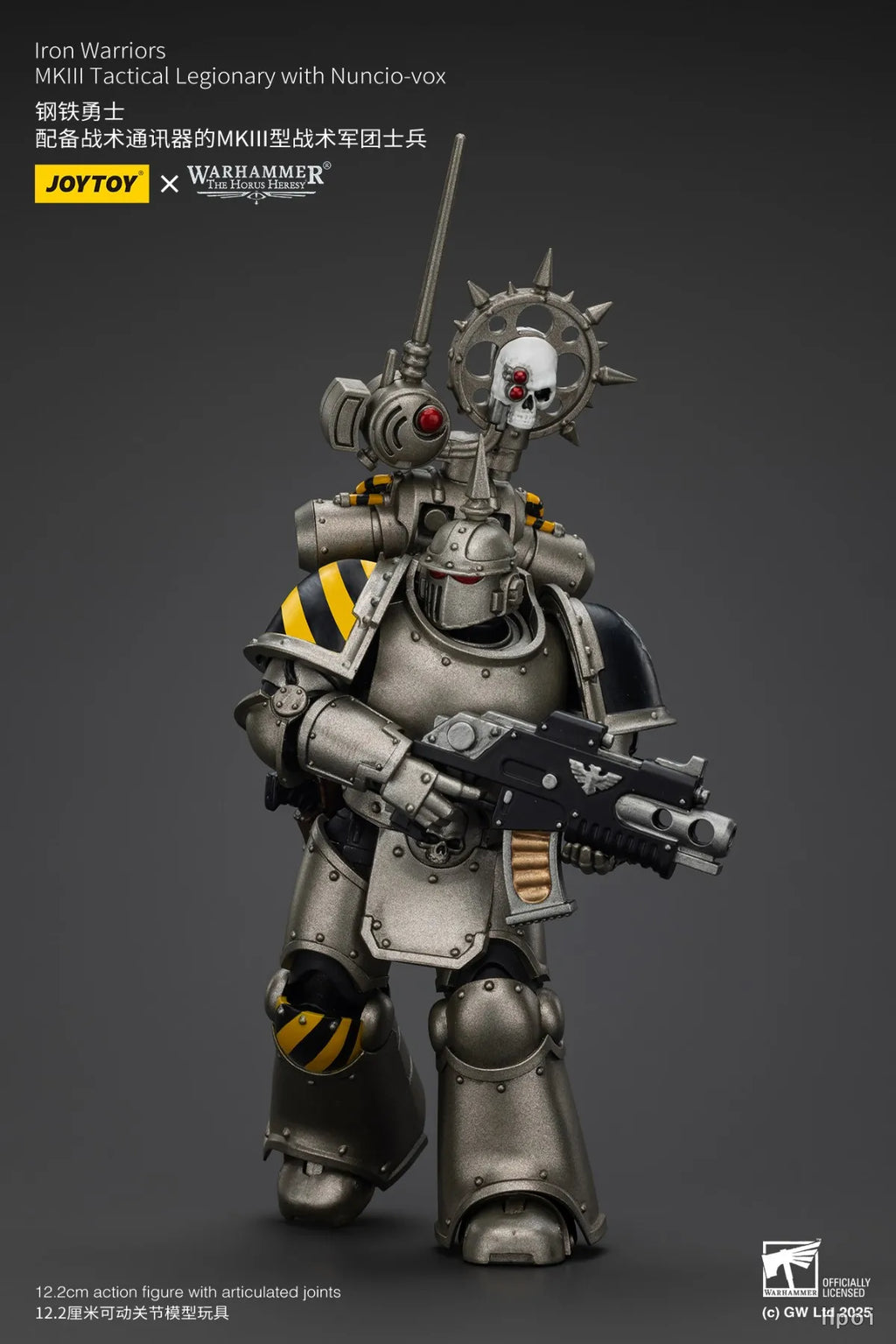 【Pre Sale】JOYTOY Warhammer 40K Iron Warriors MKIII Tactical Sergeant Iron Warriors Legionary with Nuncio-vox Model Toys