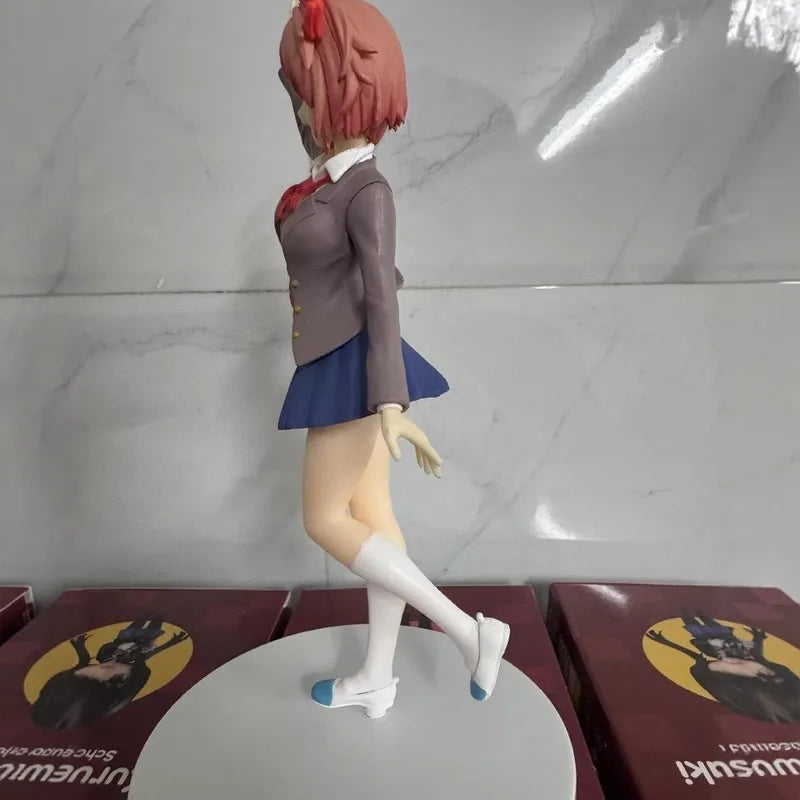 18cm Anime Merchandise Heartbeat Literature Club Sayori Figure Standing Beautiful Girl Birthday Gift Display Model
