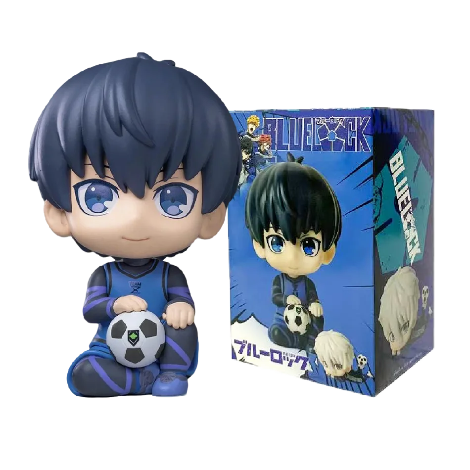 Blue Lock Kawaii Nagi Yisagi Isagi Yoichi Sitting Action Figure Doll Tabletop Model Anime Peripheral Creative Birthday Gift Toy